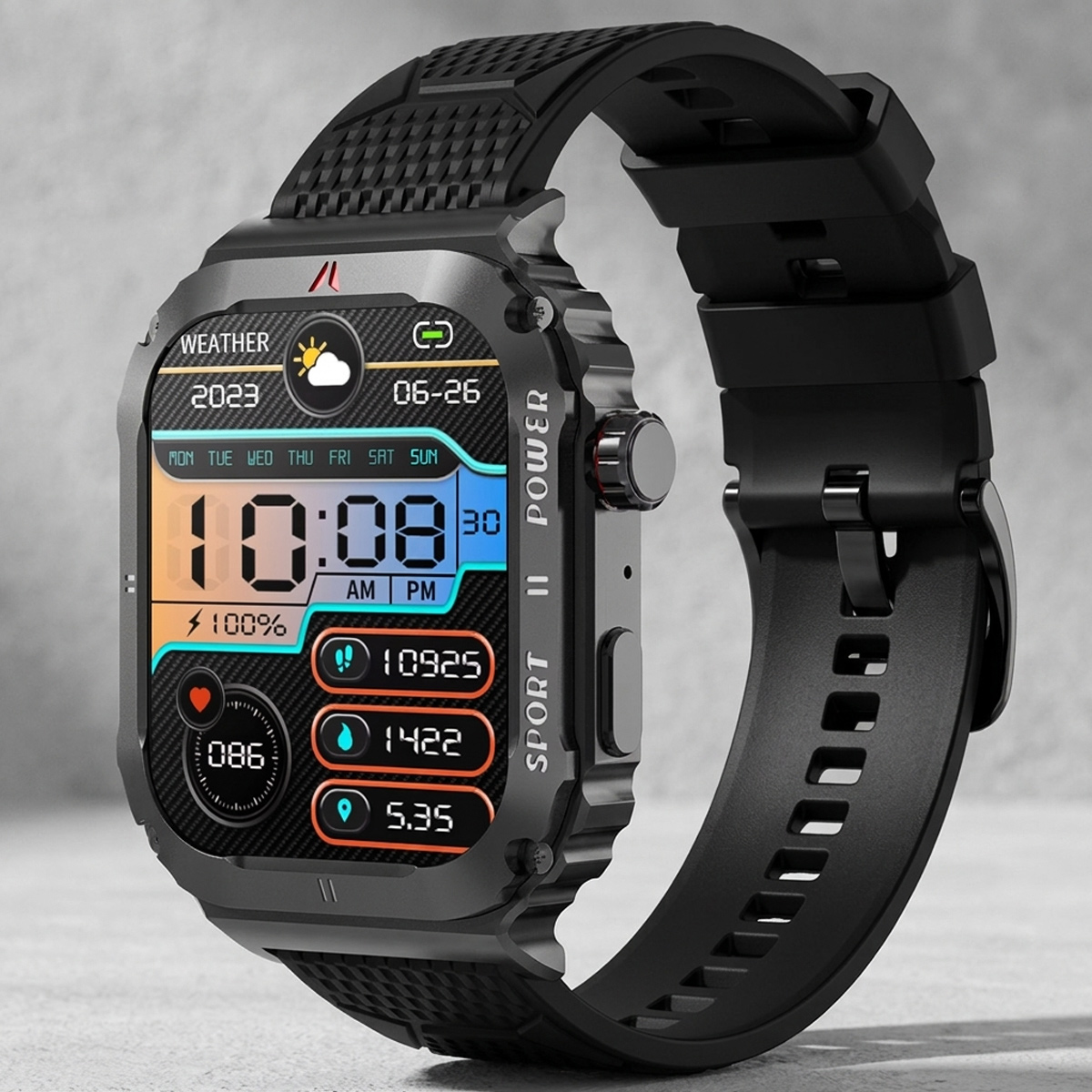 Smartwatch With Weather Display And Health Tracking