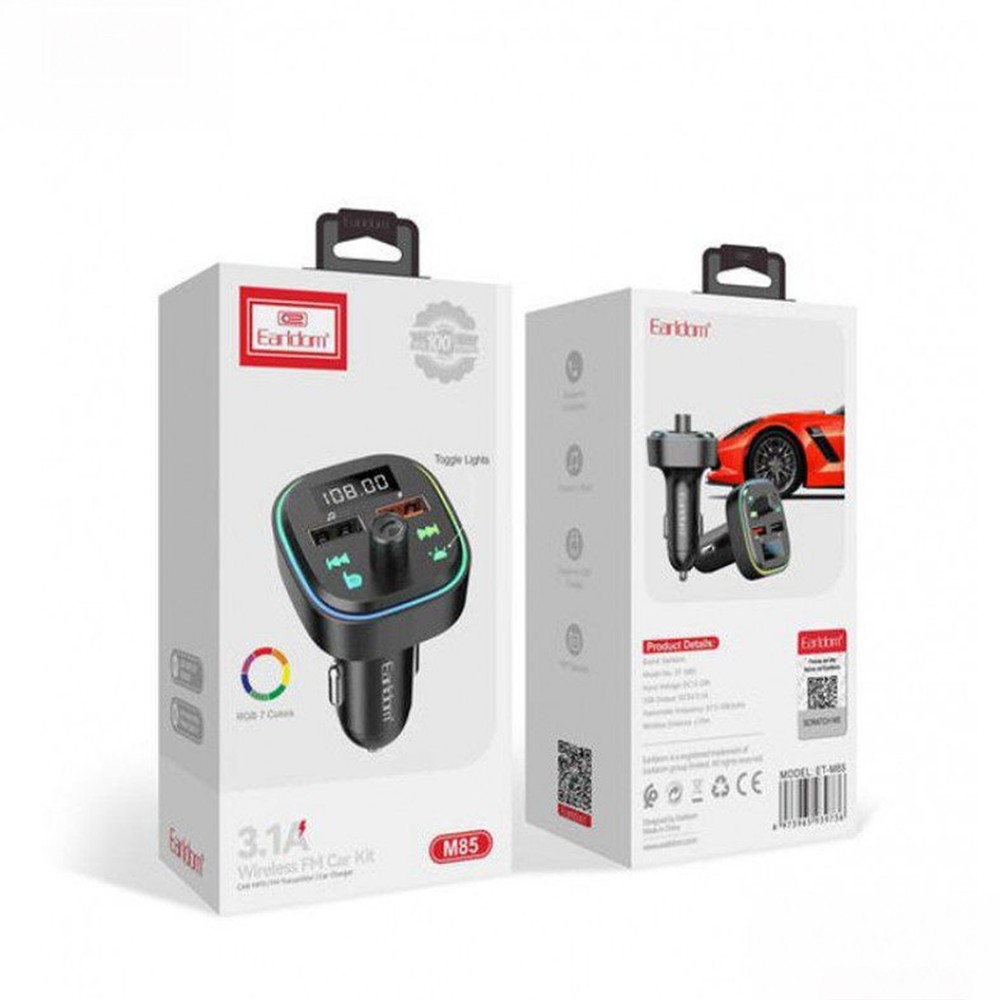 Earldom RGB Car Charger & Wireless Music Player-M85