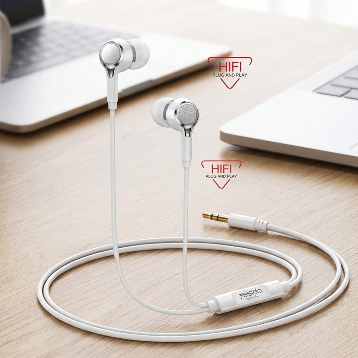 Yesido Hifi Heavy Bass Plug And Play Earphones 3.5mm
