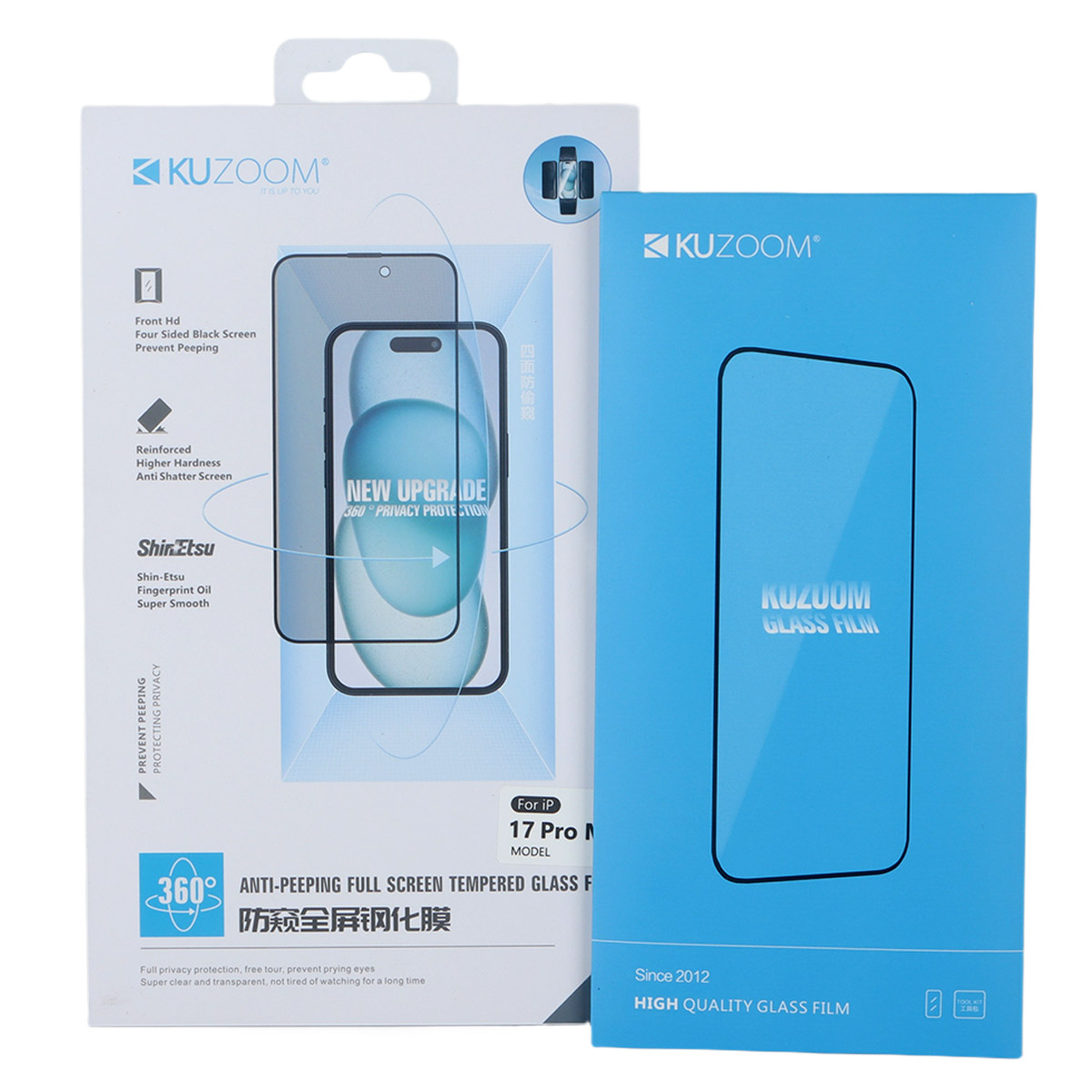 Ku Zoom Anti-Peepling Screen Tempered Glass For Iphone 17 Pro Max-MA-17-48