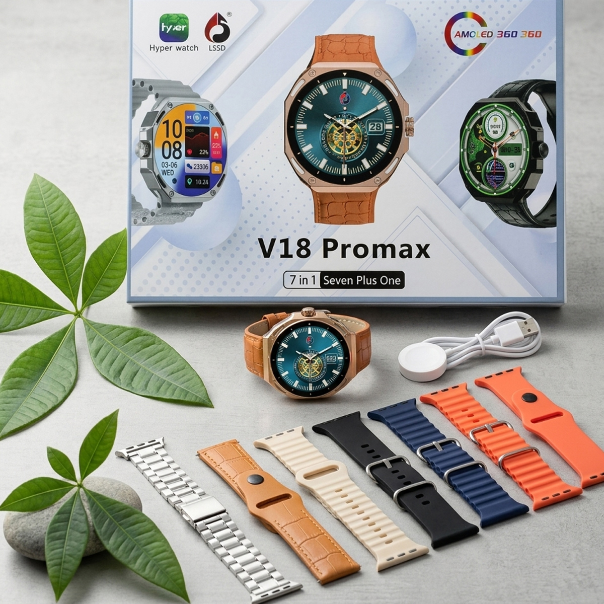 V18 Promax Smartwatch Set With Strap