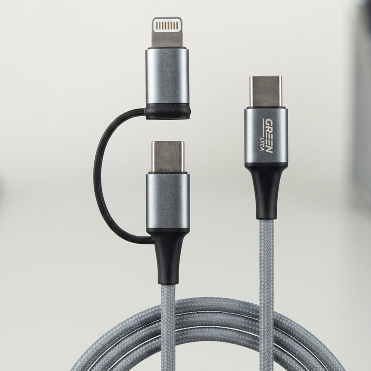 Green Lyca C-2 In 1 Port Cable 120cm 60W GL9250