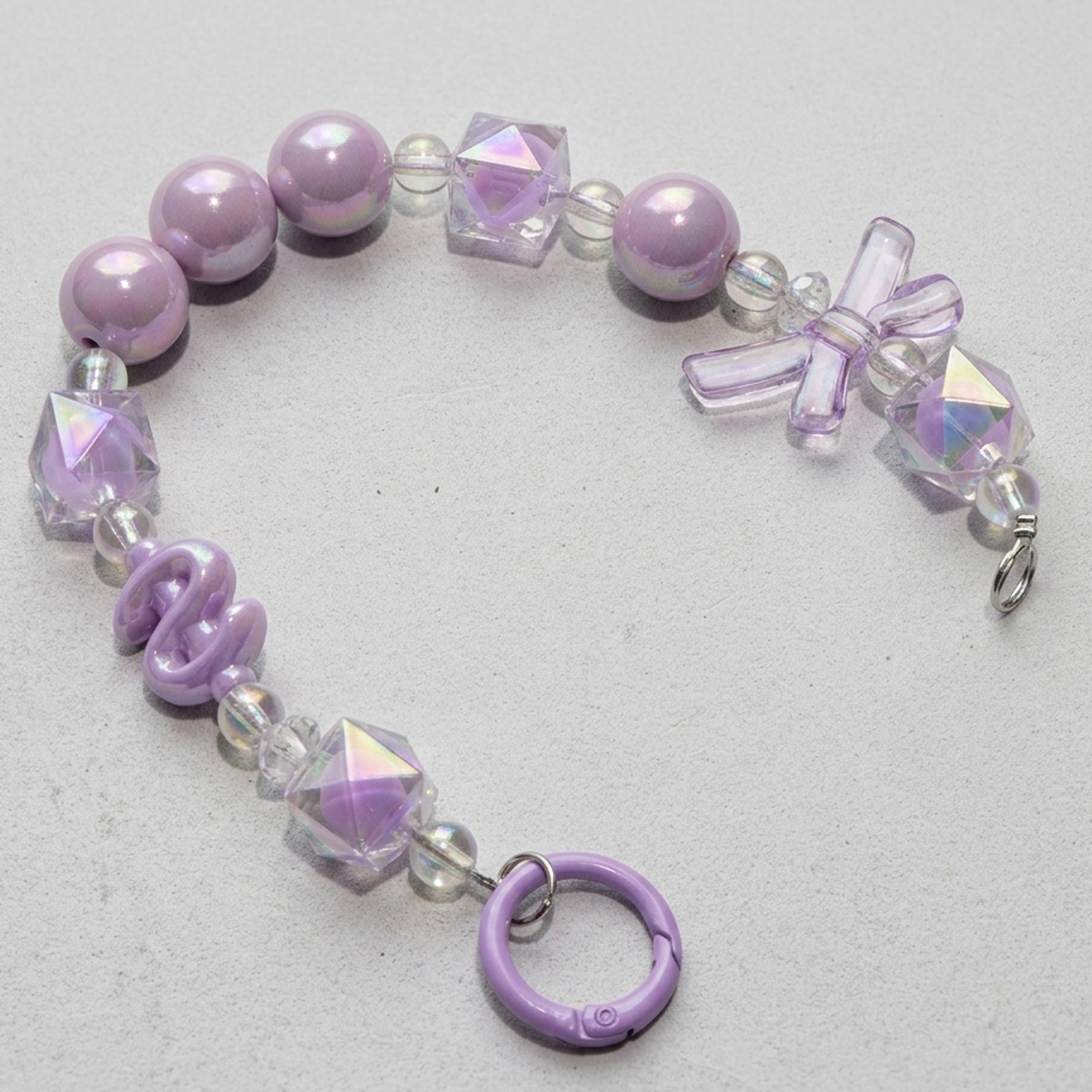 Purple Beaded Mobile Chain