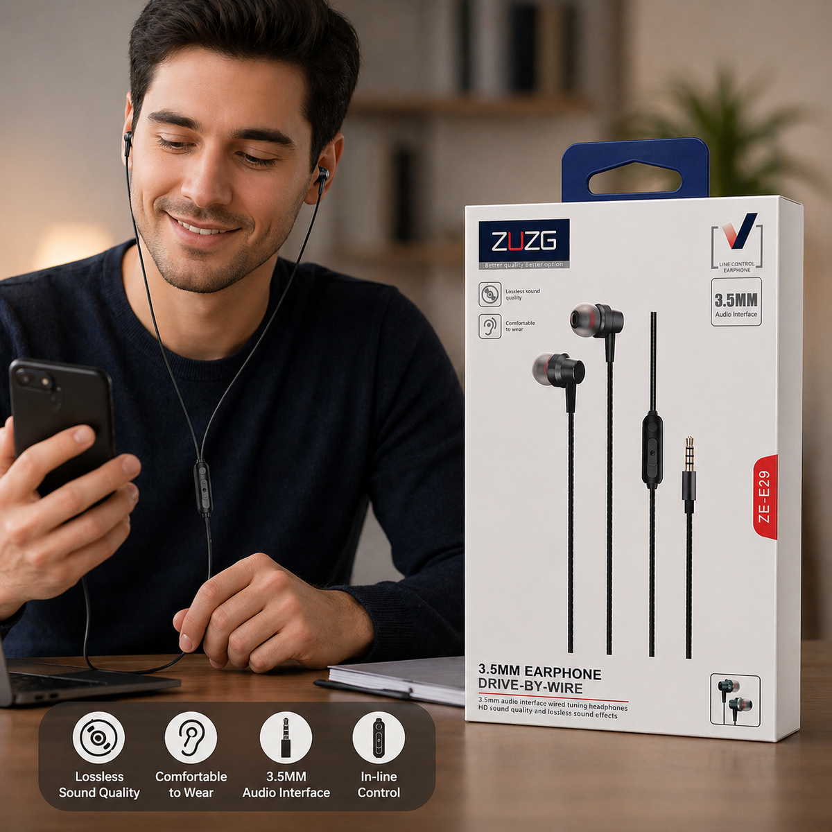 Zuzg Mobile Headphone With 3.5mm Jack