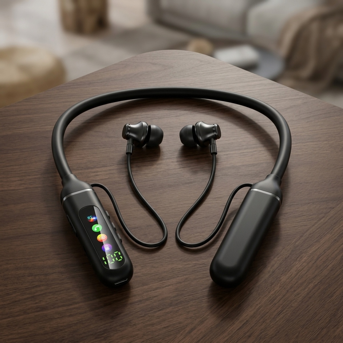Led Wireless Hanging Bluetooth Neckband