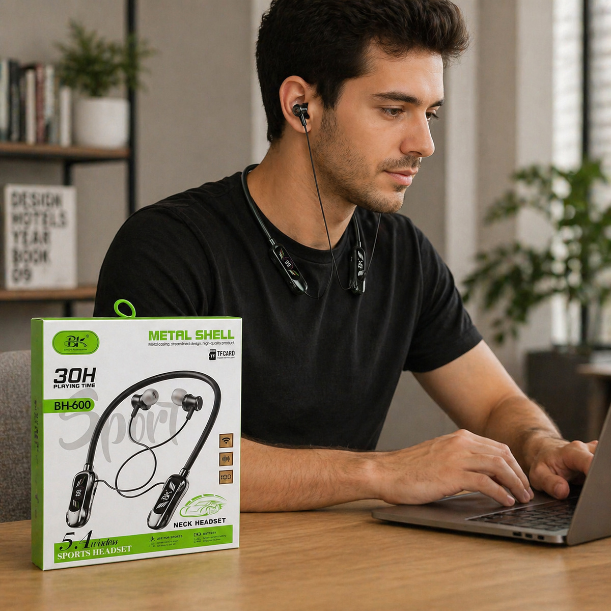 BK Bluetooth Neck Band 30Hours Playing Time
