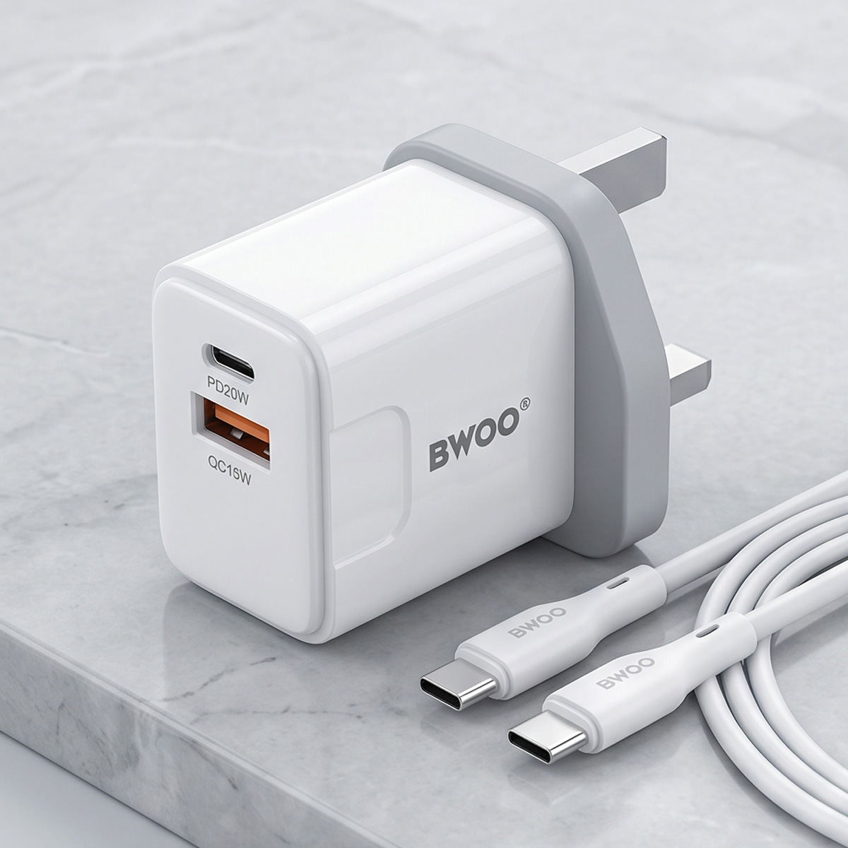 Bwoo Dual Port Adapter With Cable Type C