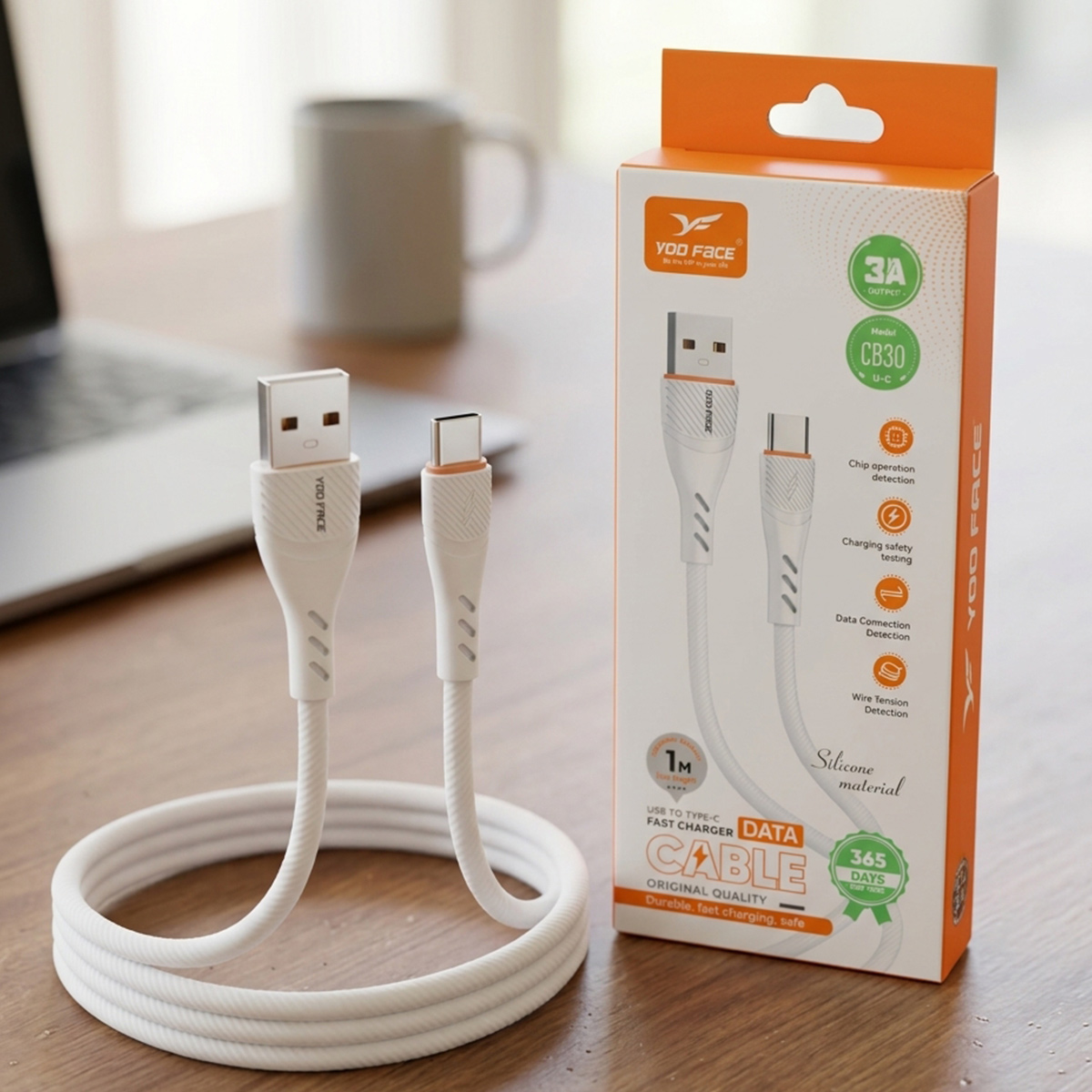 Yoo FACE USB to Type-C Fast Charger Data Cable CB30 U-C