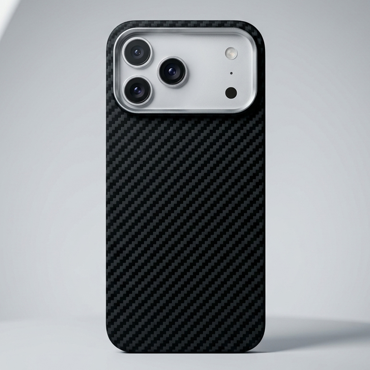 Carbon Fiber Texture Mobile Cover for iPhone 17 Pro Max