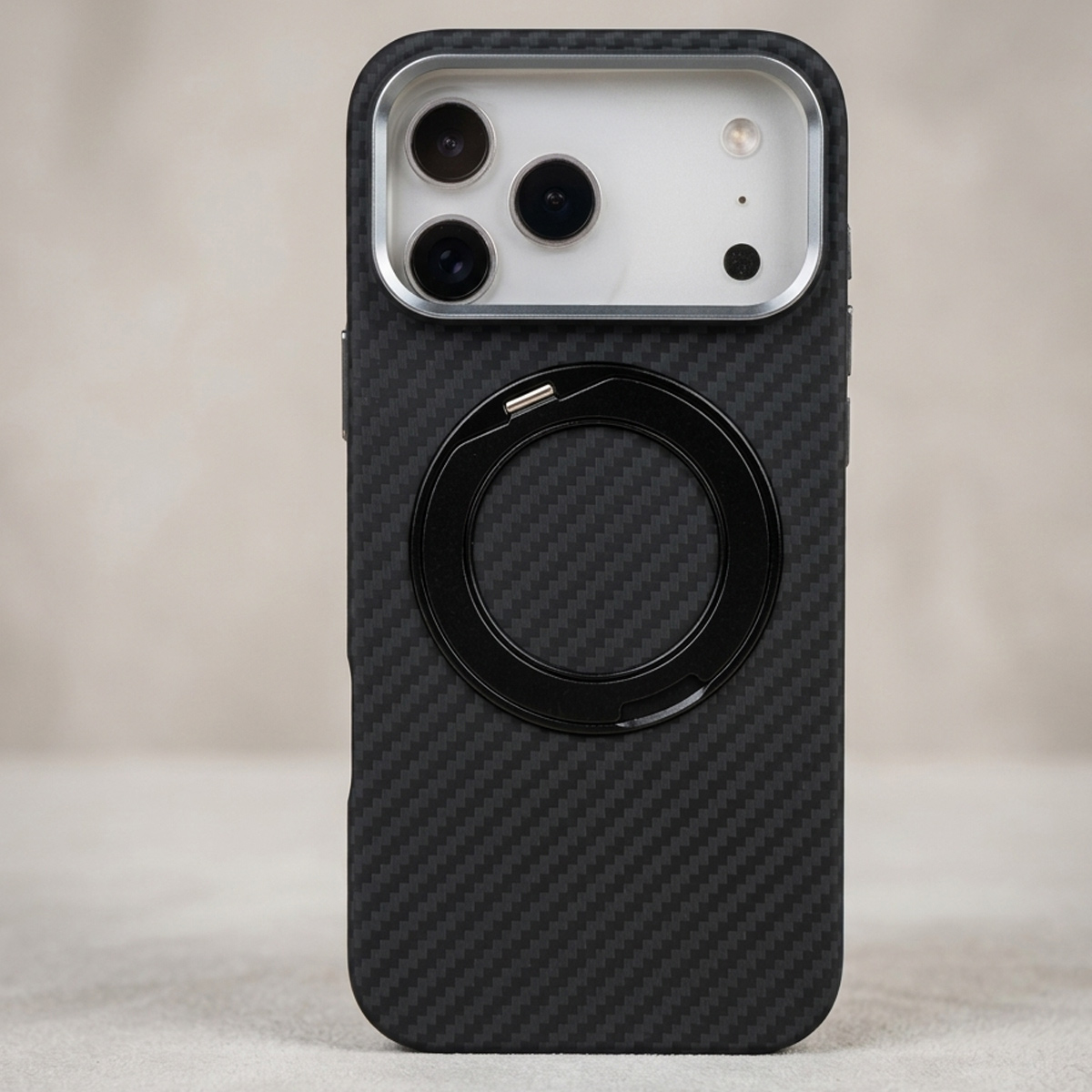Carbon Fiber Texture Mobile Cover Magnetic Protective for iPhone 17 Pro Max