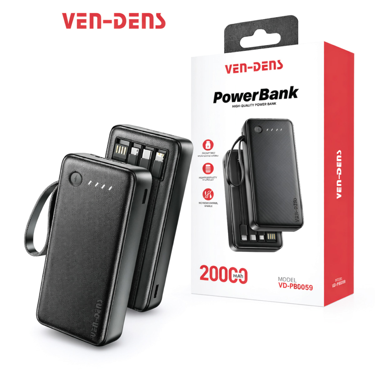 VEN-DENS Power Bank 20000mAh VD-PB0059
