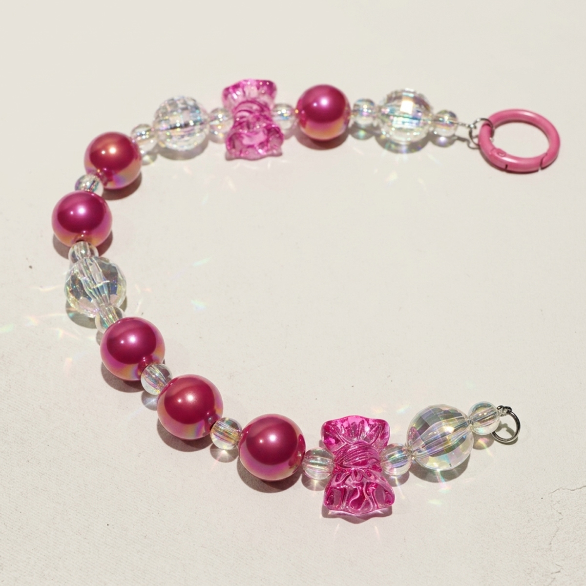 Beaded Key Chain Pink