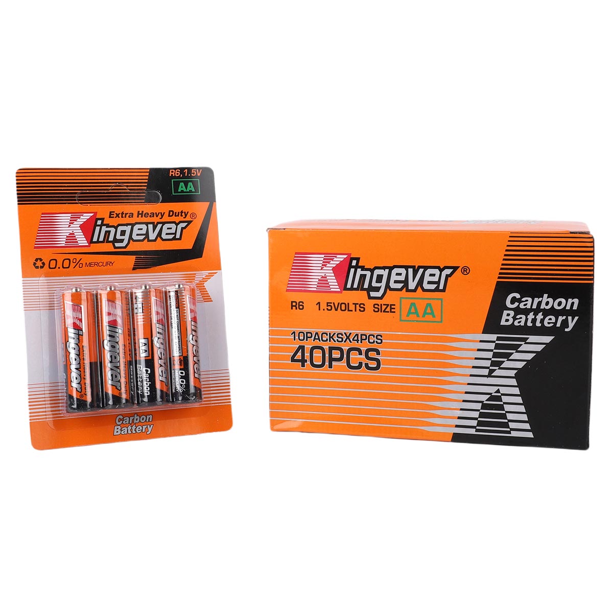 Kingever Carbon Battery Size AA 4 Pieces