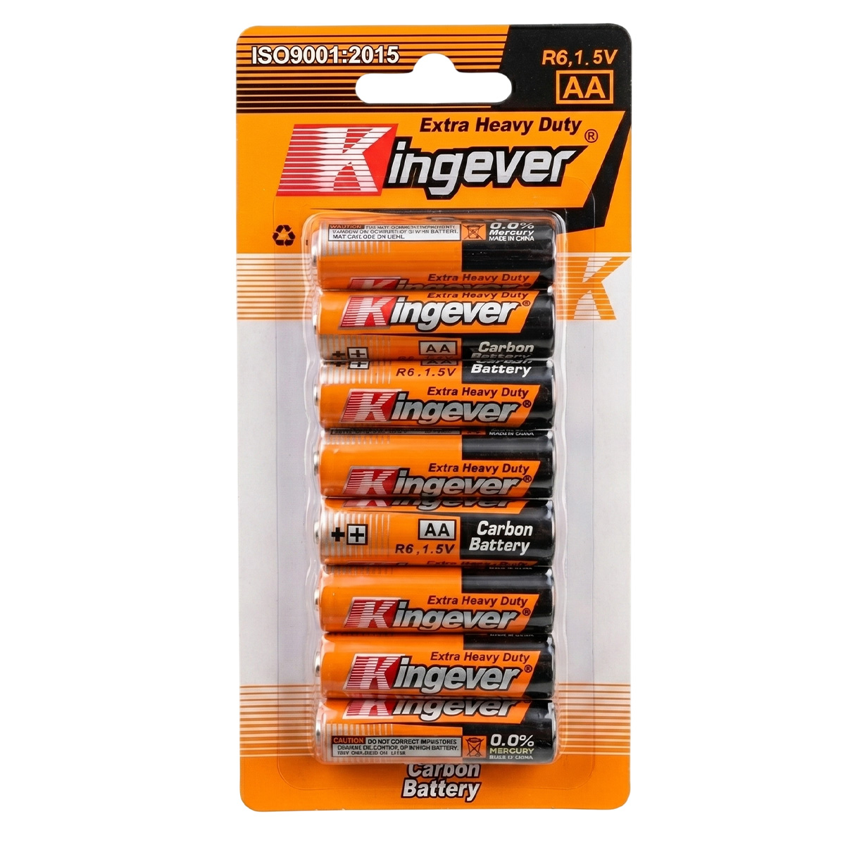 Kingever Carbon Battery Size AA 8 Pieces