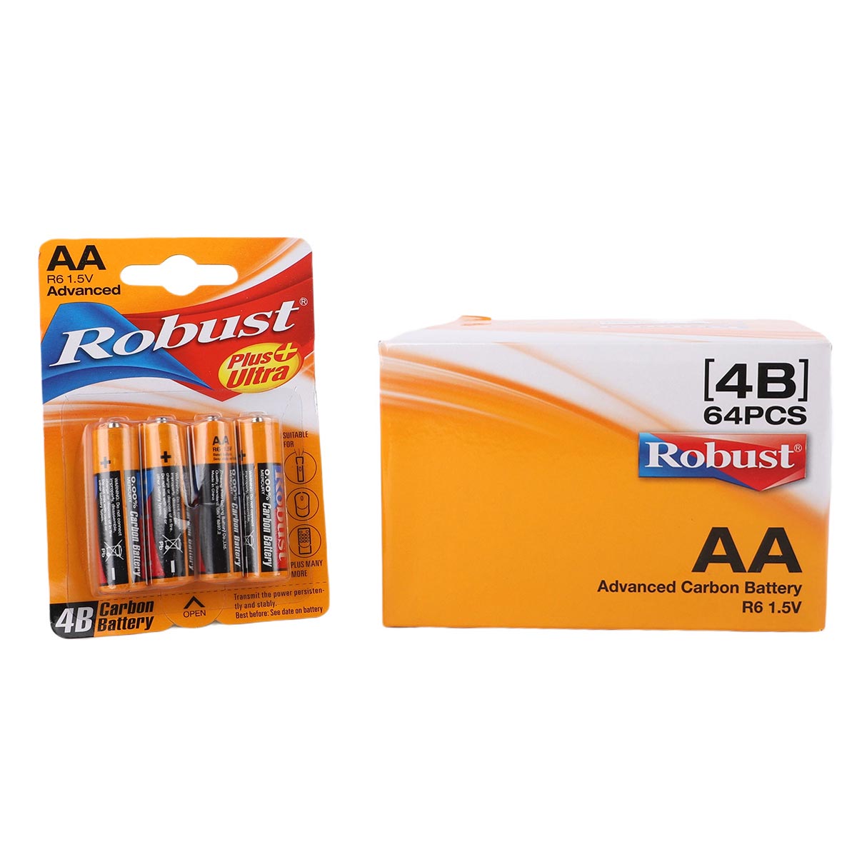 Robust Carbon Battery Size AA 4 Pieces