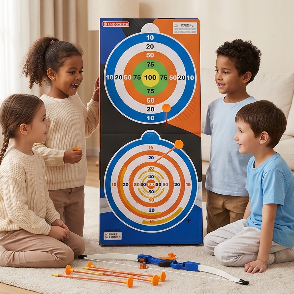 Kids Toy Archery Set With Bow And Arrow And Standing Target Board