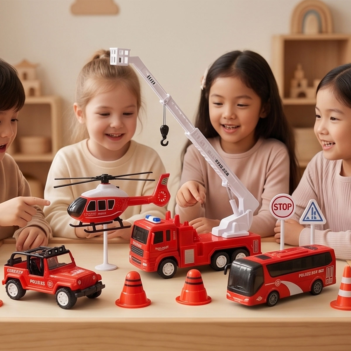 Rescue And Emergency Vehicle Toy Playset