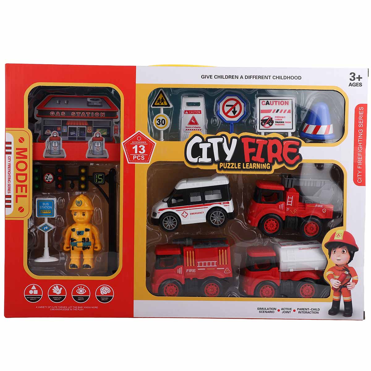 Huili City Fire Engine Puzzle Learing Toy
