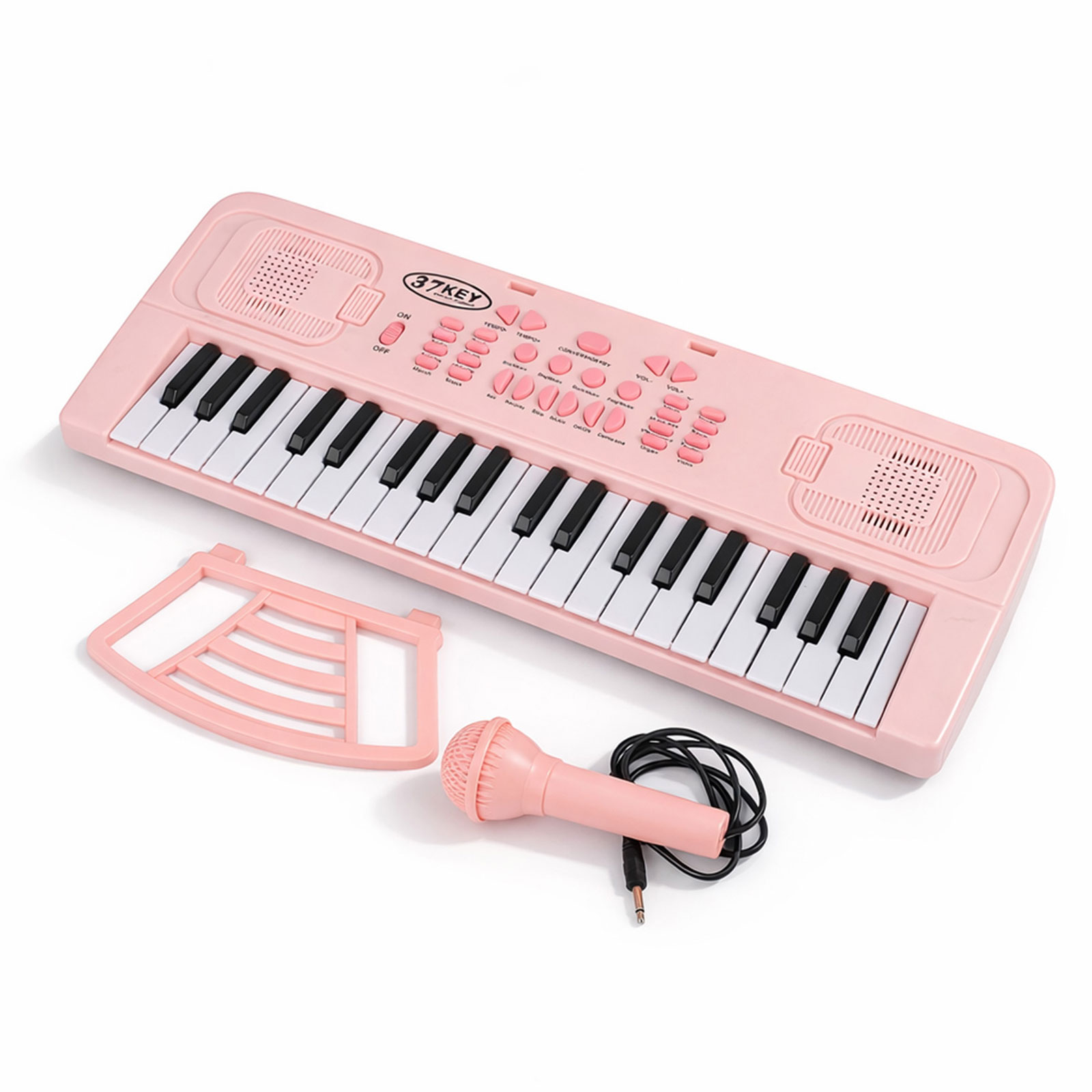 37-Key Electronic Keyboard with Microphone Pink