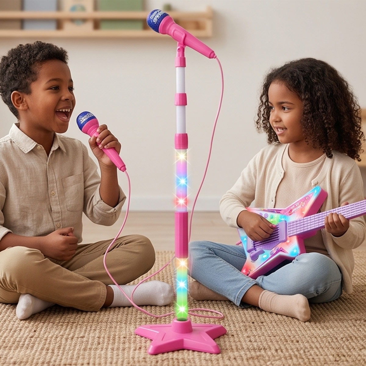 Lighting Guitar With Microphone Toy