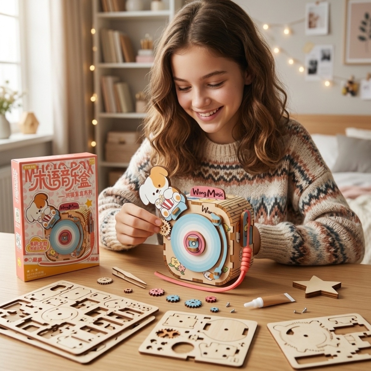 Wooden Music Box (Six Boxes) Toy
