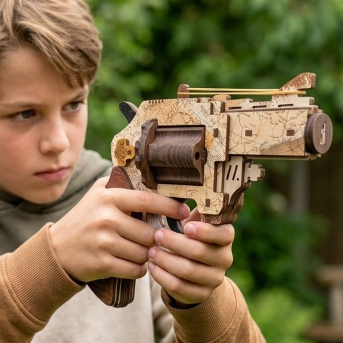 Rubber Band Wooden Gun Toy