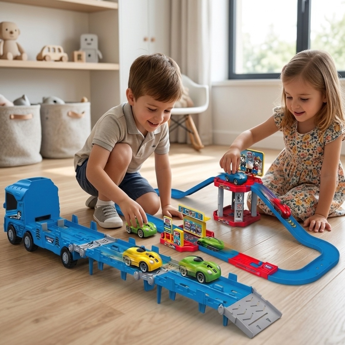 2-In-1 Linkage Catapult Racing Truck Toy