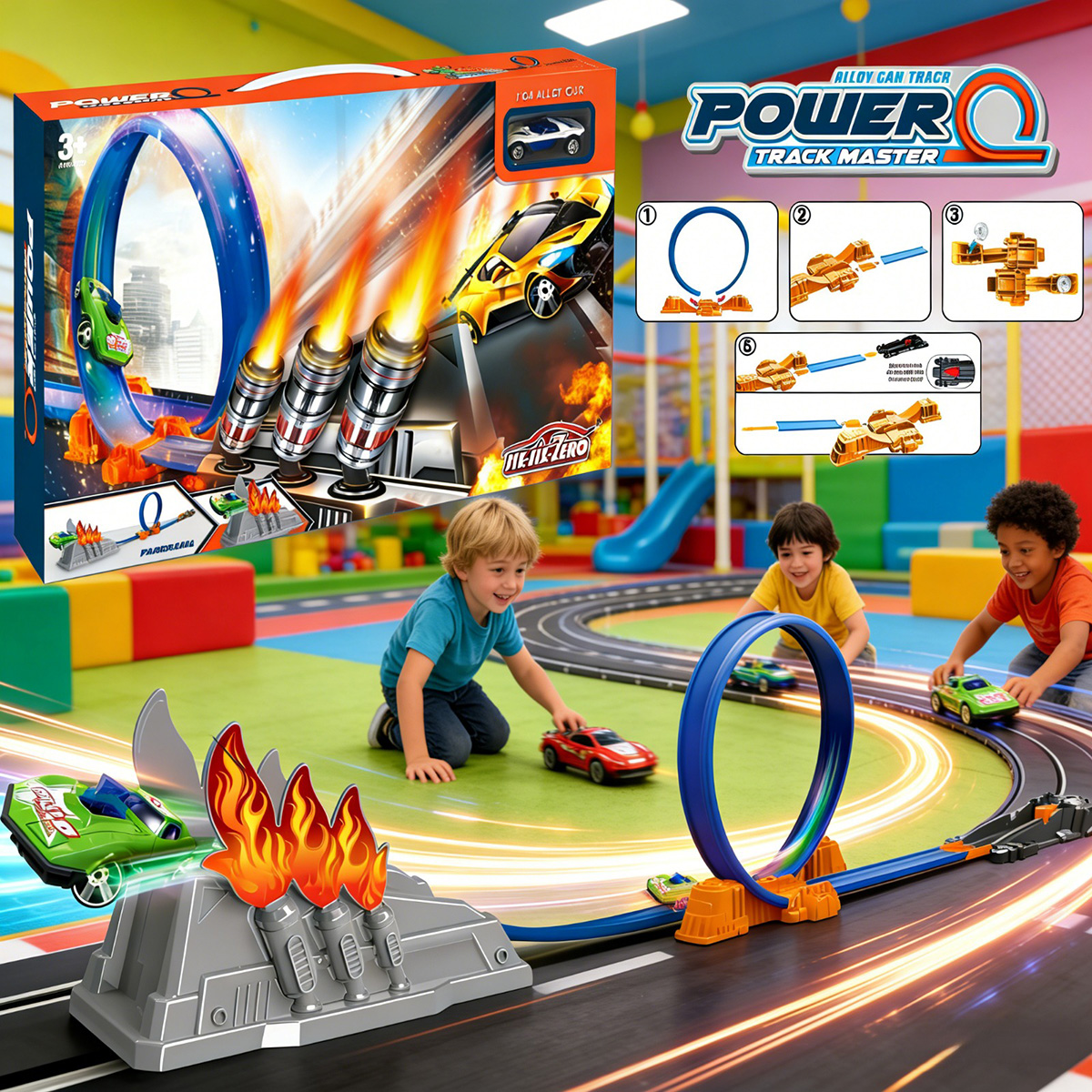 Alloy Catapult Fiery Racing Car Toy