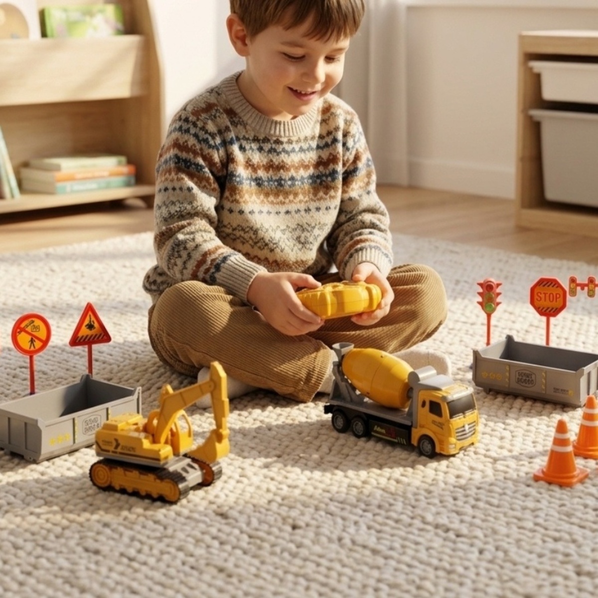 Diy Four Way Engineering Remote Truck Toy