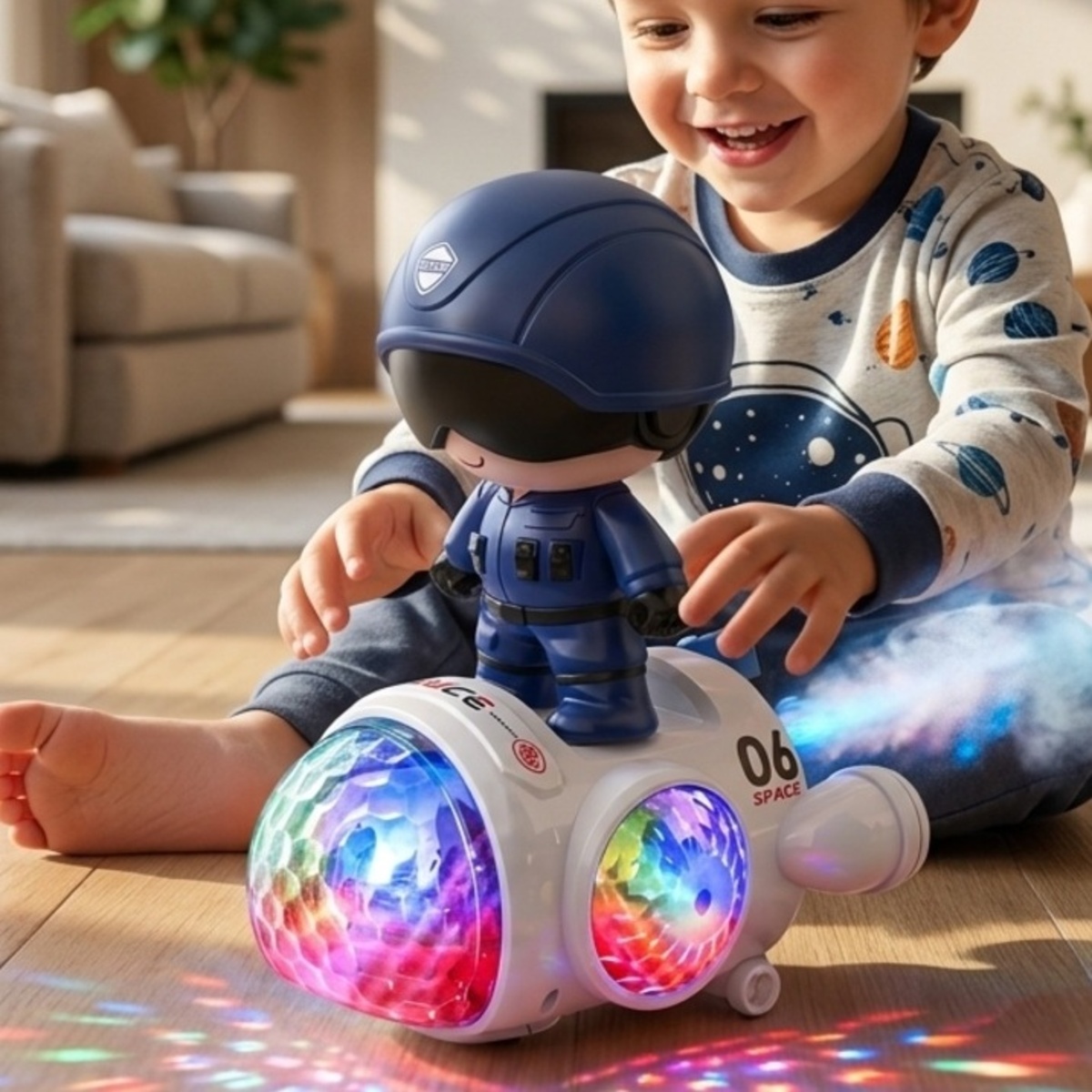 Spray Rocket With Light Toy