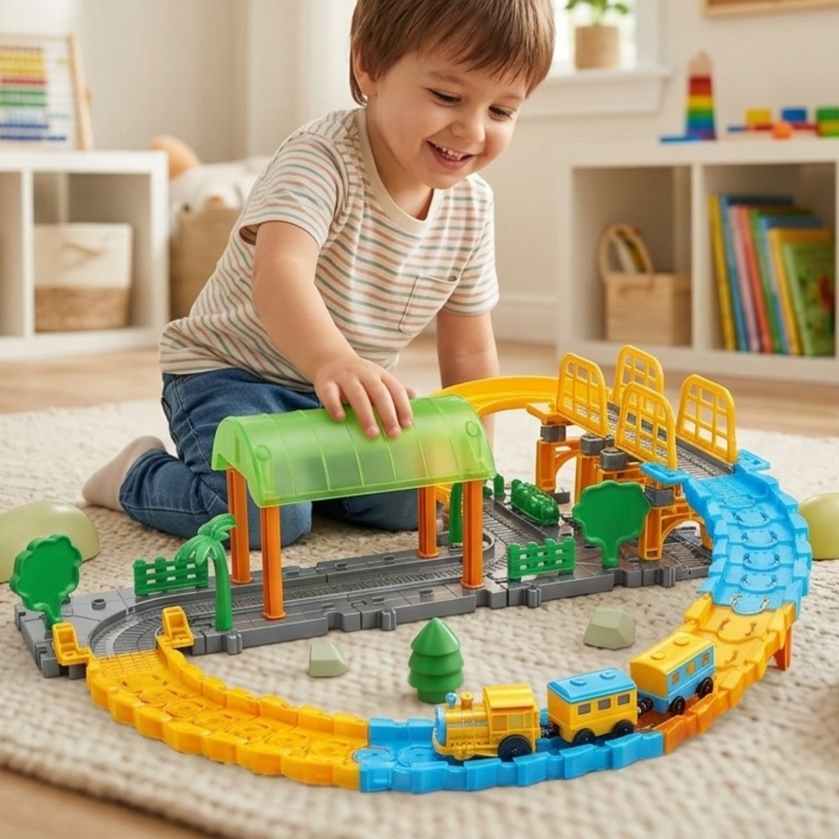 Transparent Electric Railway Track Toy