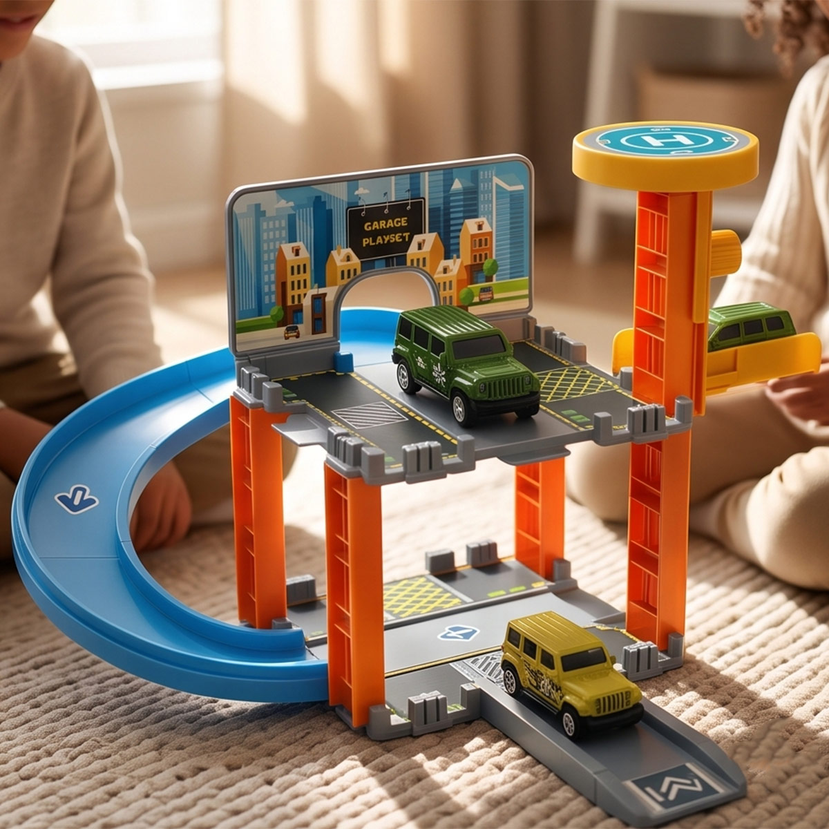 Toy Cars With Ramp Tower Set