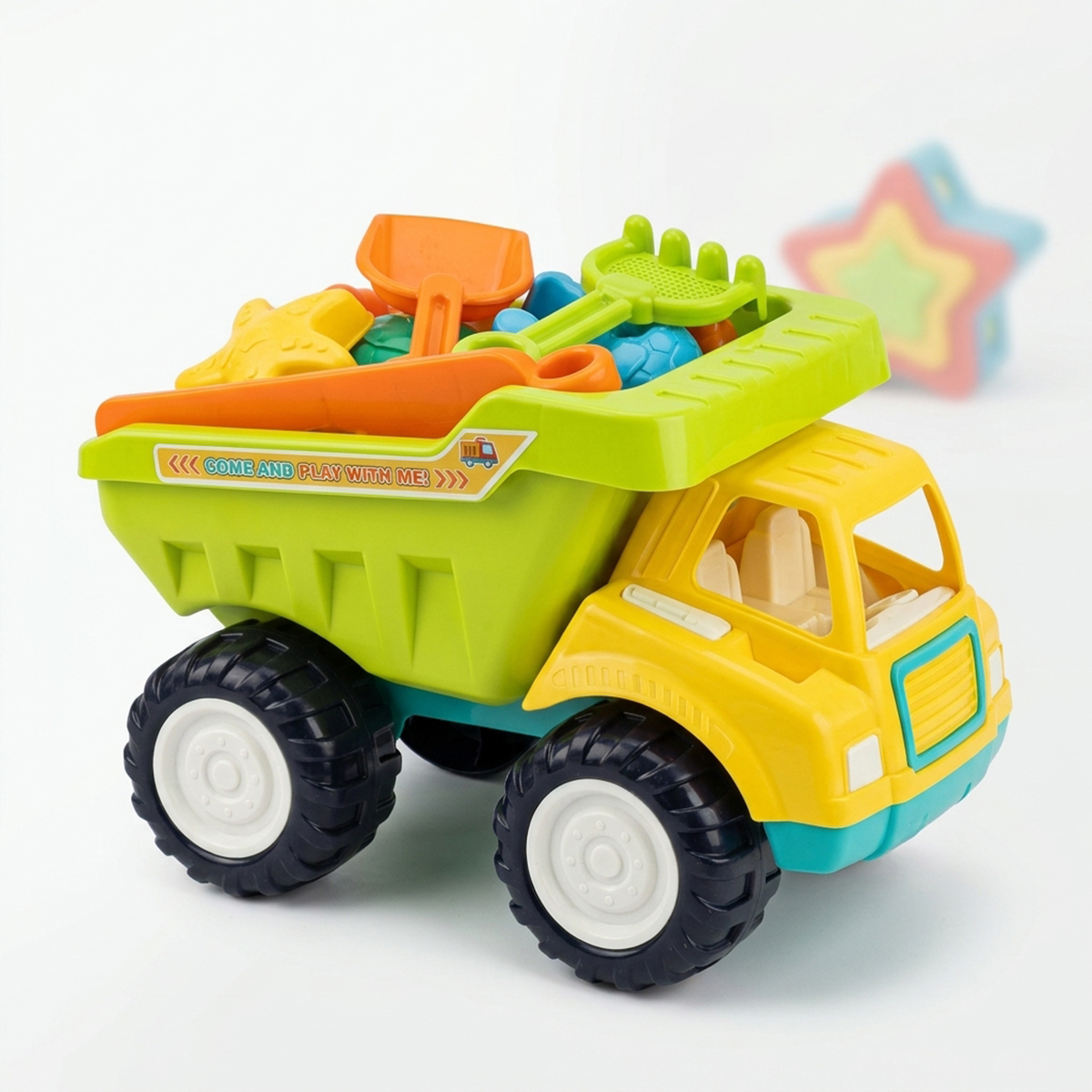 Kids Sand Play Dump Truck and Sandbox Toy Set
