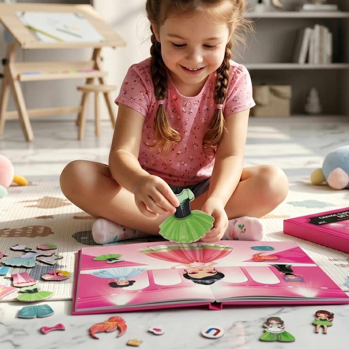 Magnetic Beauty Girl Change Book Box Toy