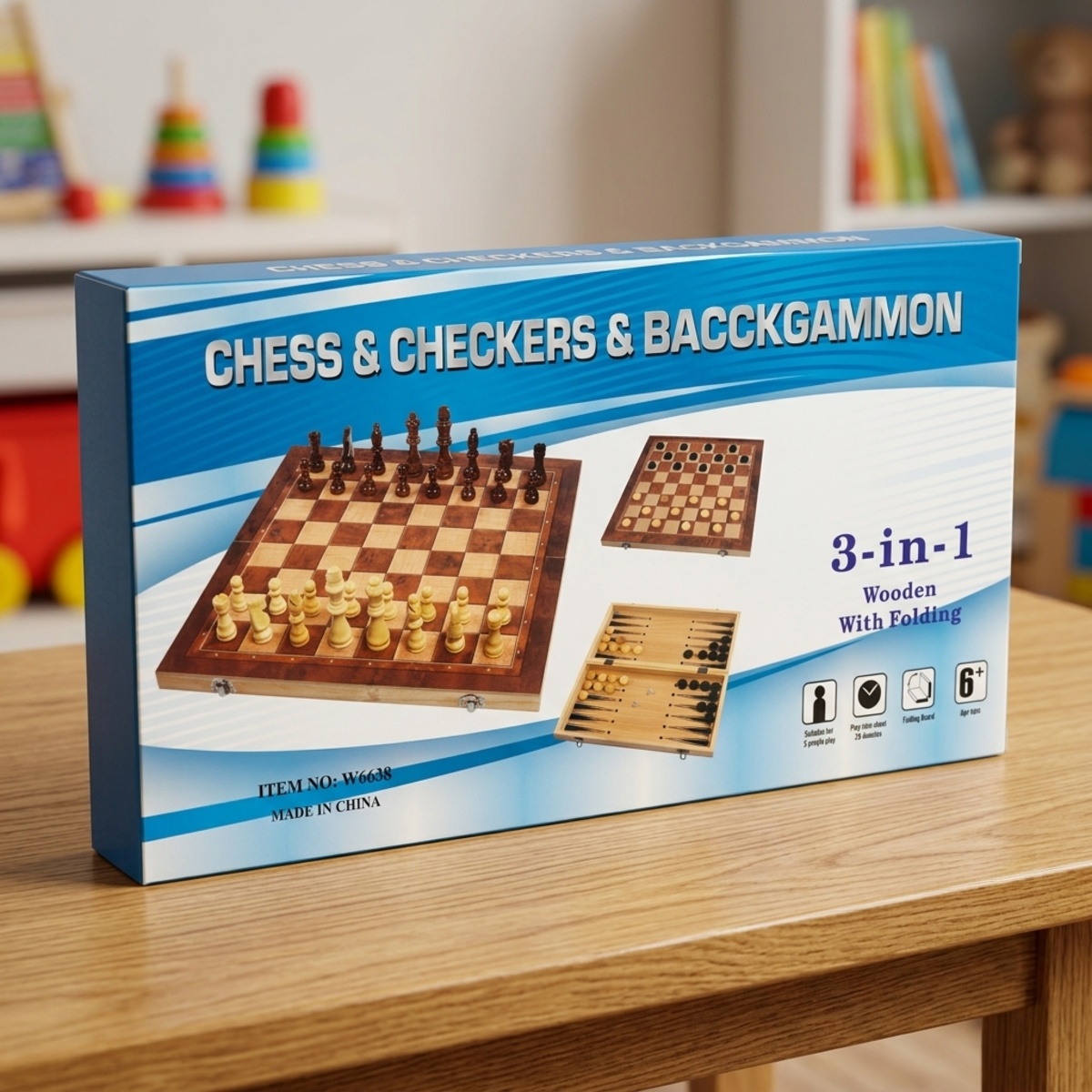 Chess Checkers & Backgammon Set