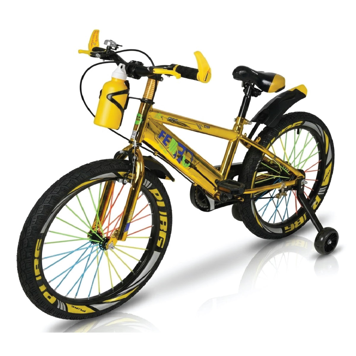 Feige Kids Bicycle with Training Wheels Yellow 20 Inch