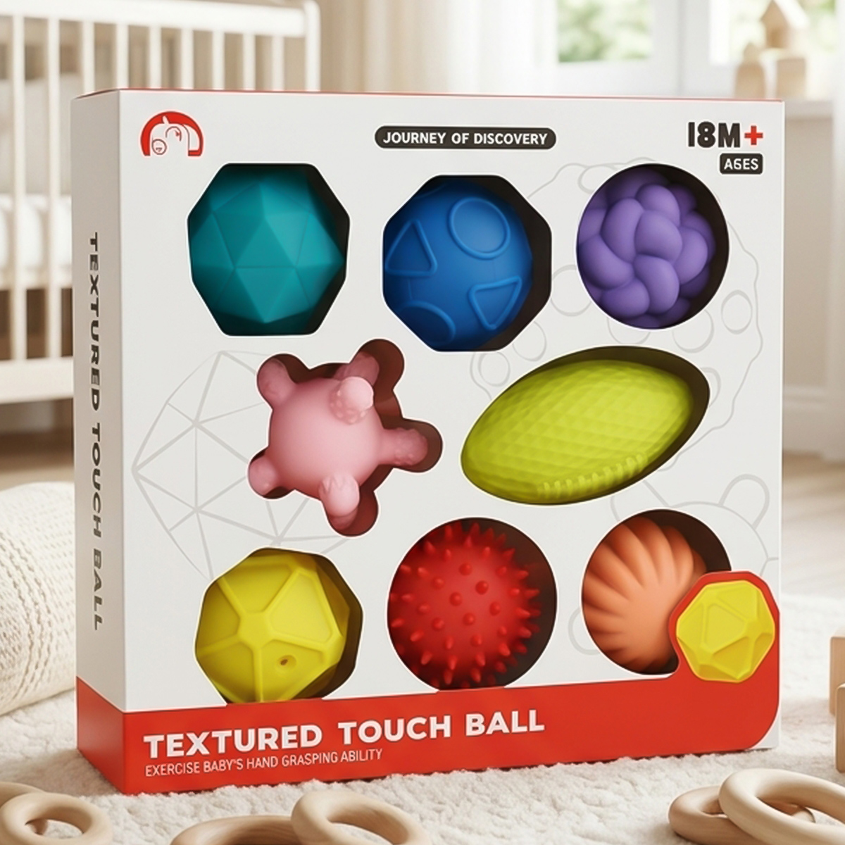 Textured Touch Soft Rubber Ball Set For Kids