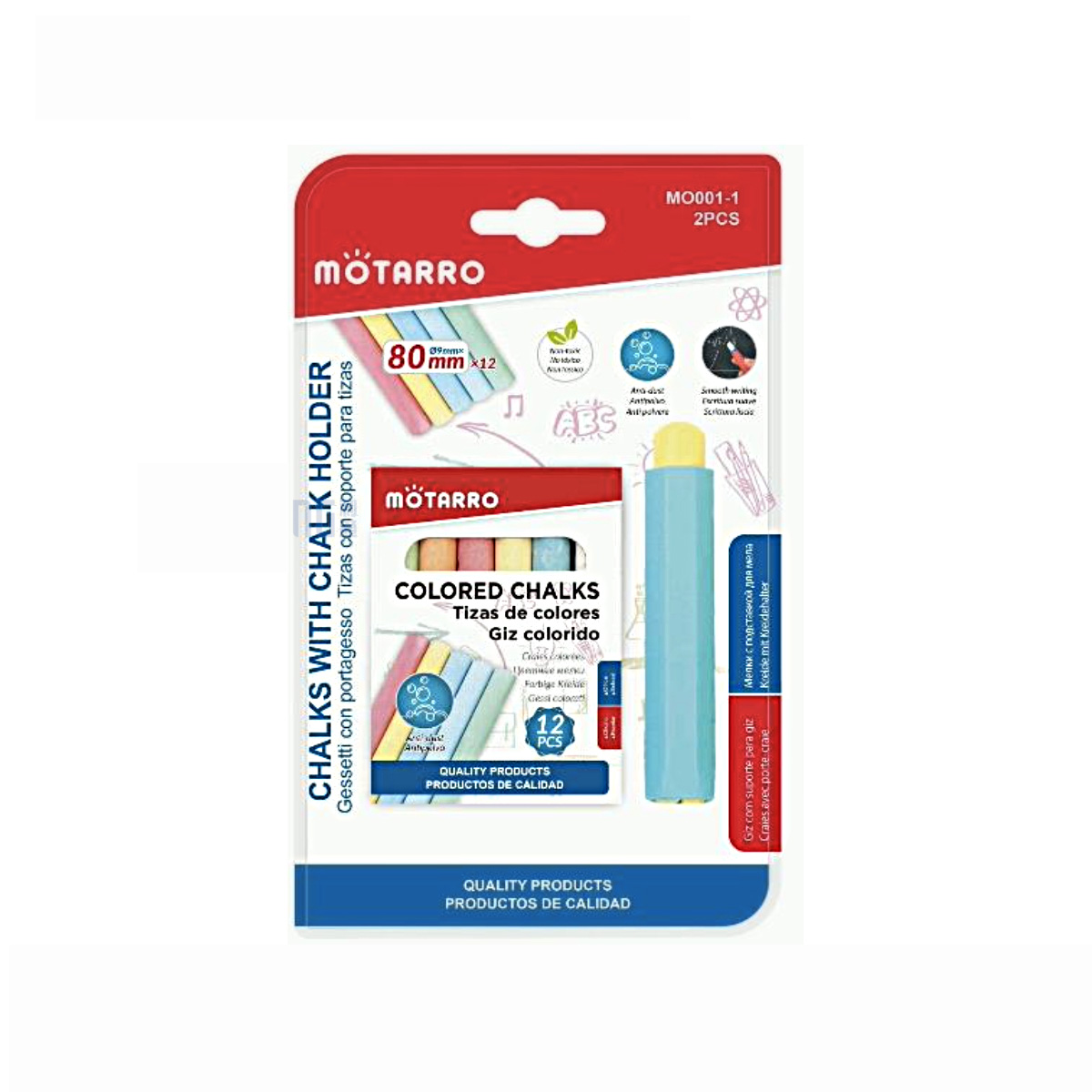 Motarro Colored Chalks with Chalk Holder