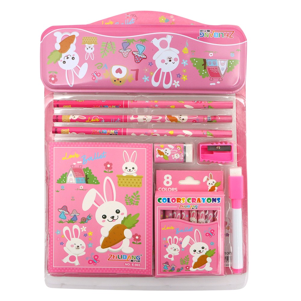 School Essential Pencil, Crayons, Sharpner & Eraser