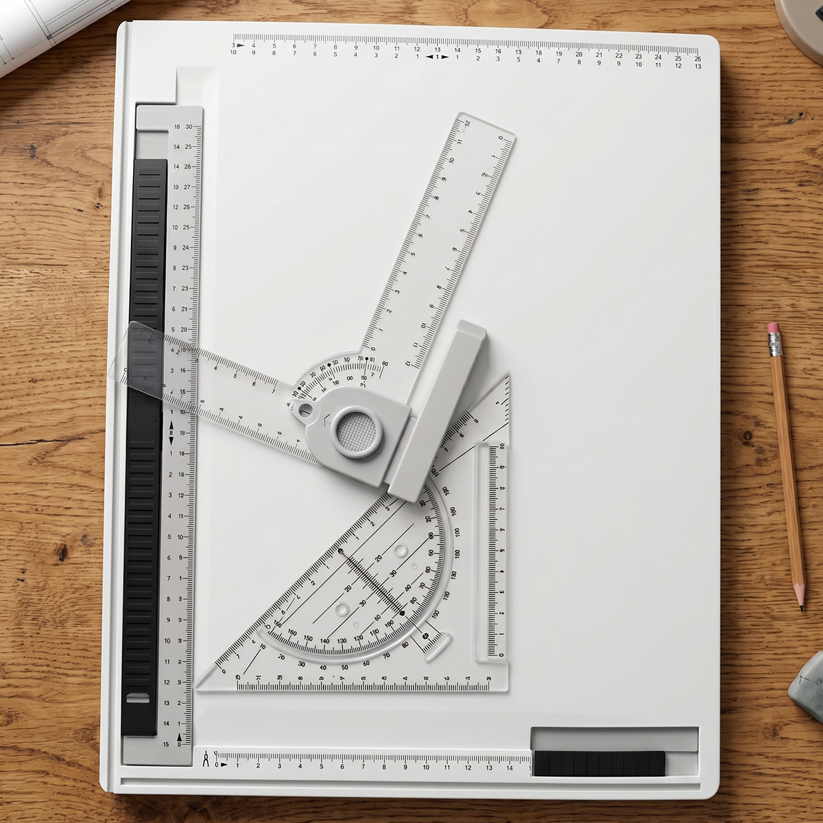 Drawing Board With Geometric Instrument Set
