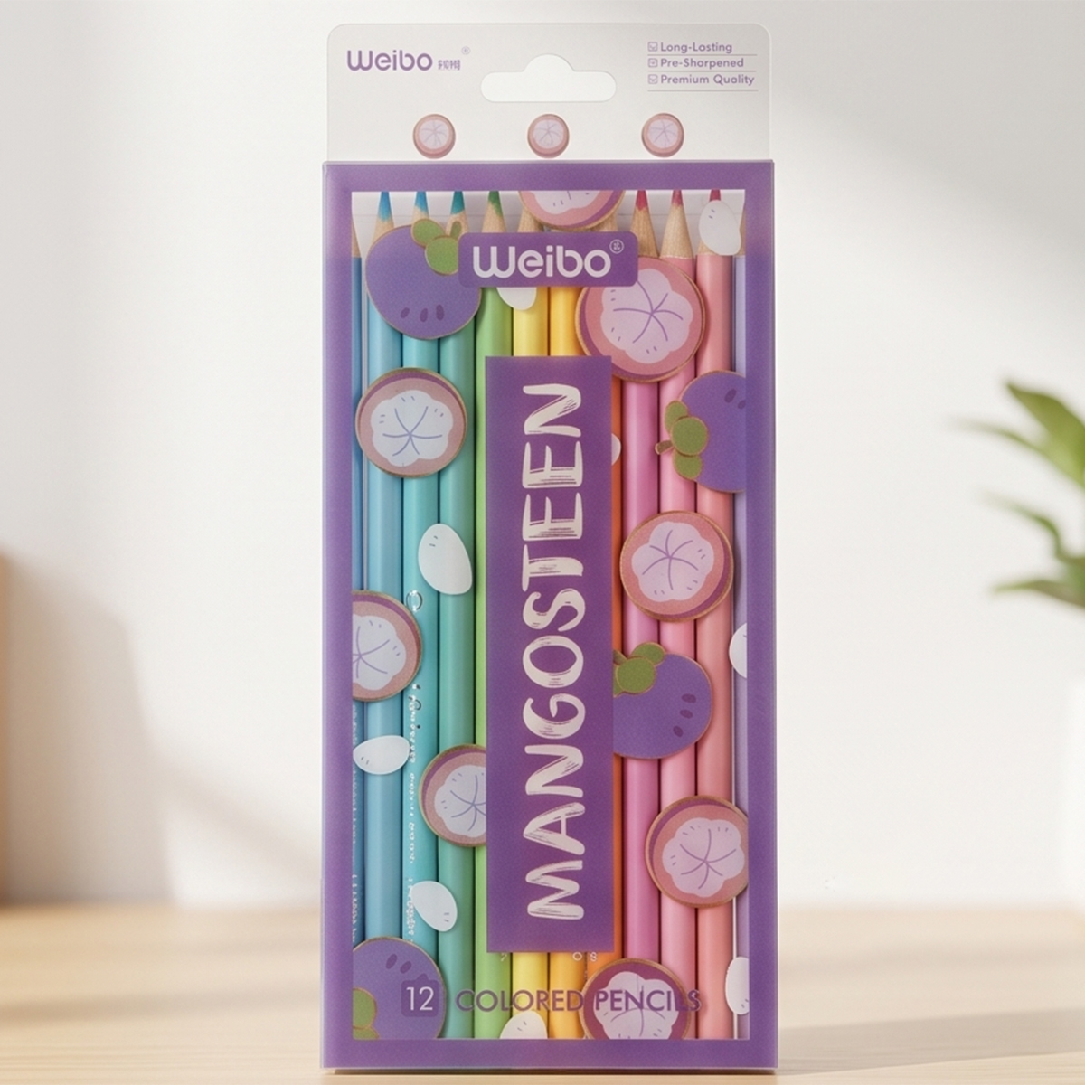 Weibo Mangosteen Colored Pencils 12 Pieces