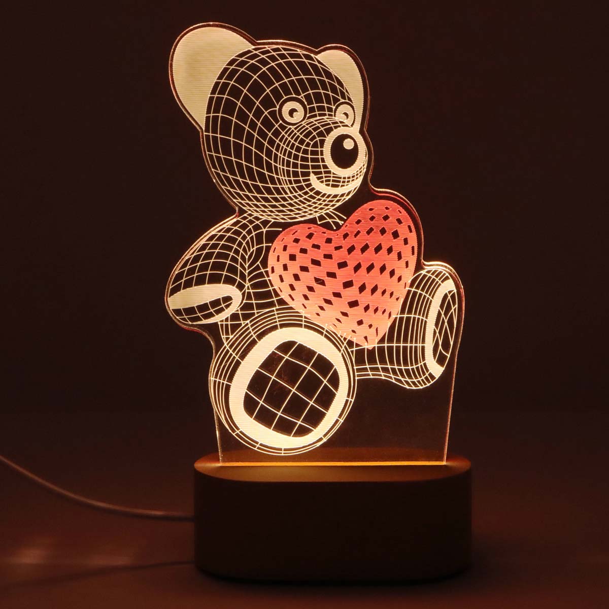 Valentine Gift 3D Visualization Lamp Teddy