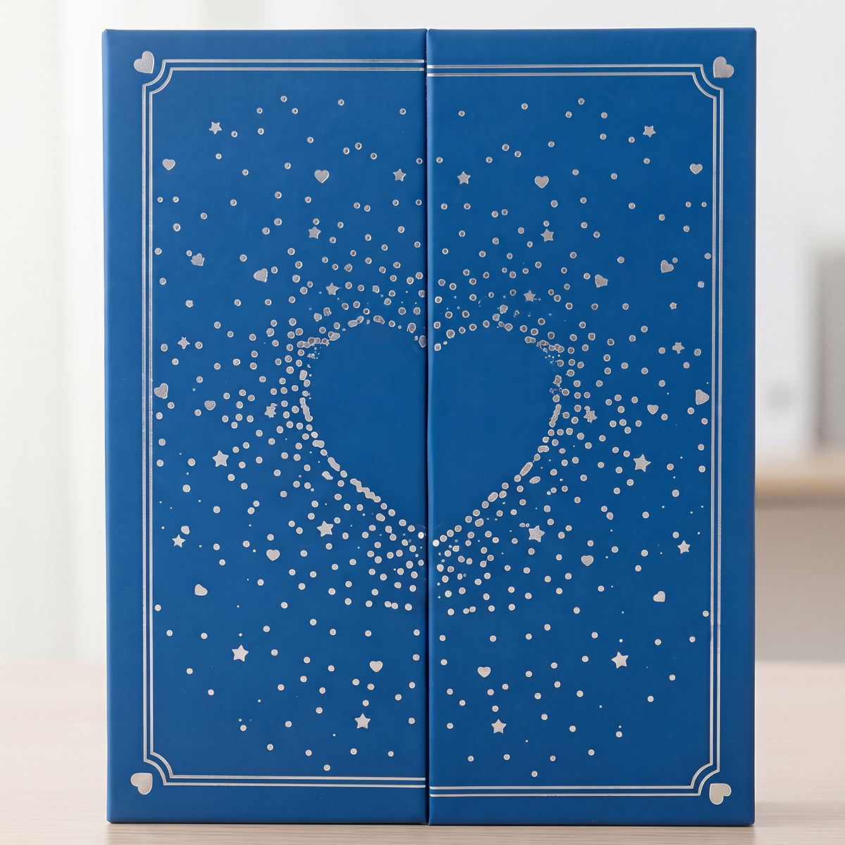 Silver Starry Night & Heart Themed Book Style Gift Box