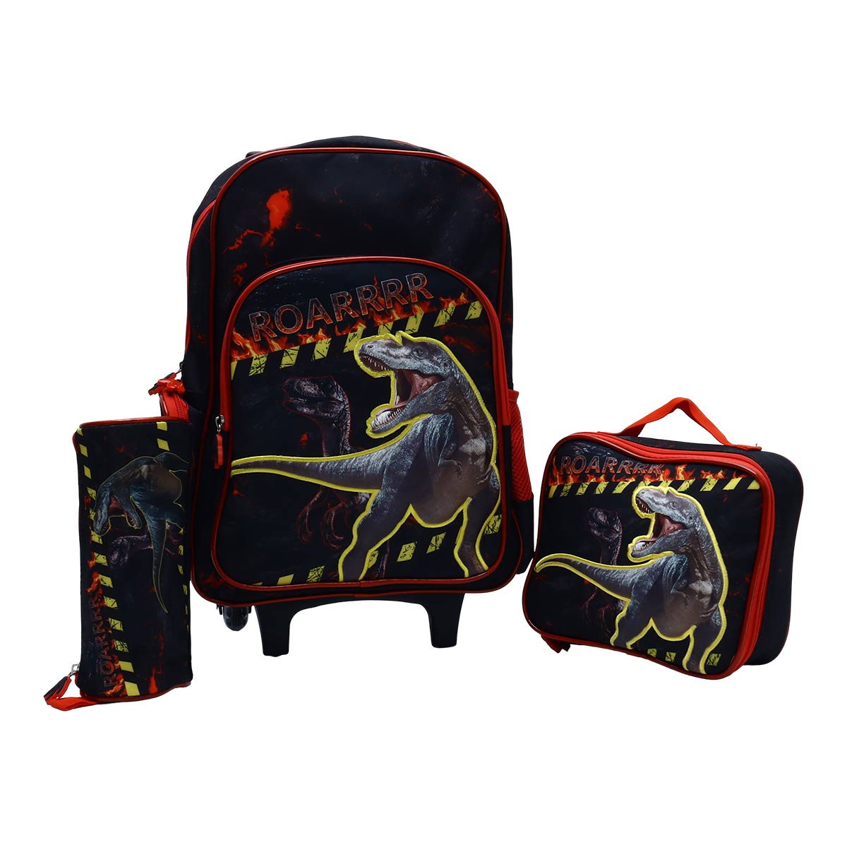Boys School Trolley Backpack Red & Black