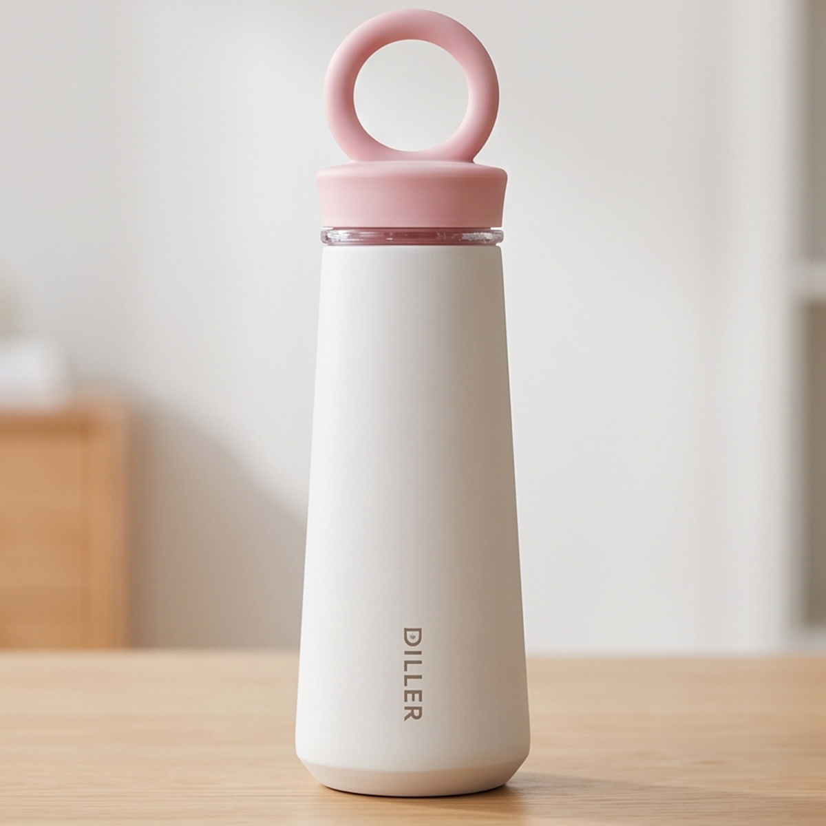Drill White & Pink Water Bottle