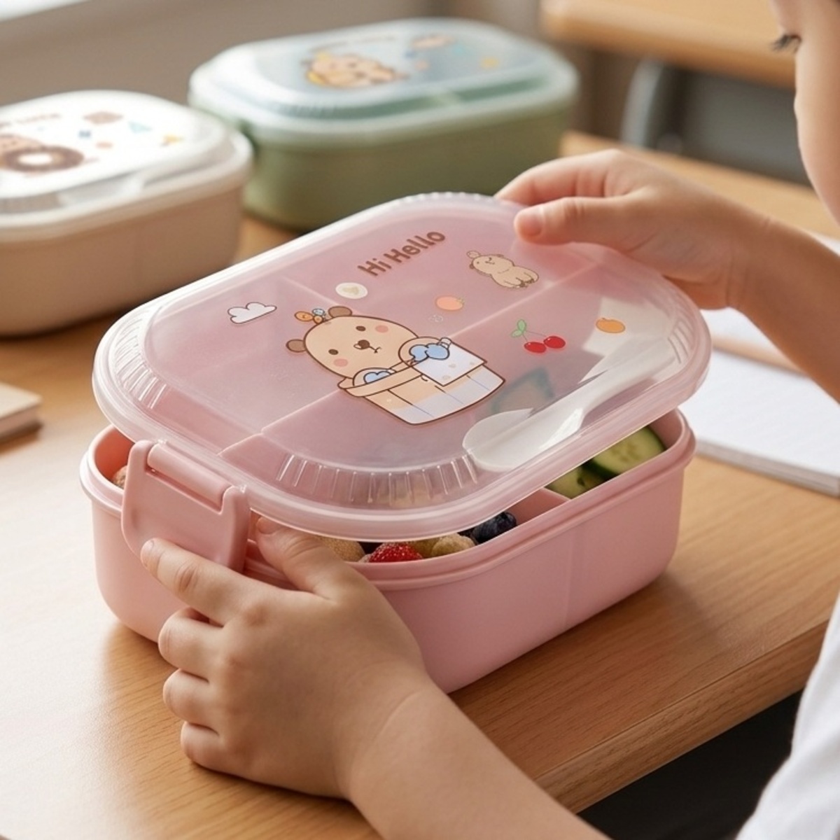 Lunch Box Plastic 1 Piece Assorted