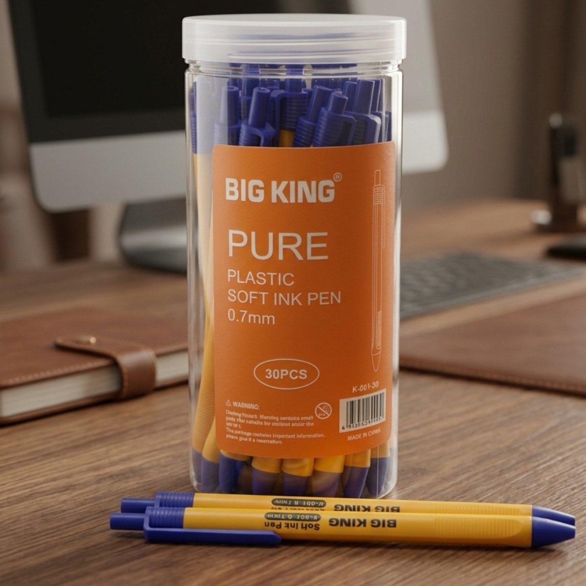 Big King Plastic Soft Ink Pen 0.7mm 30 Pieces
