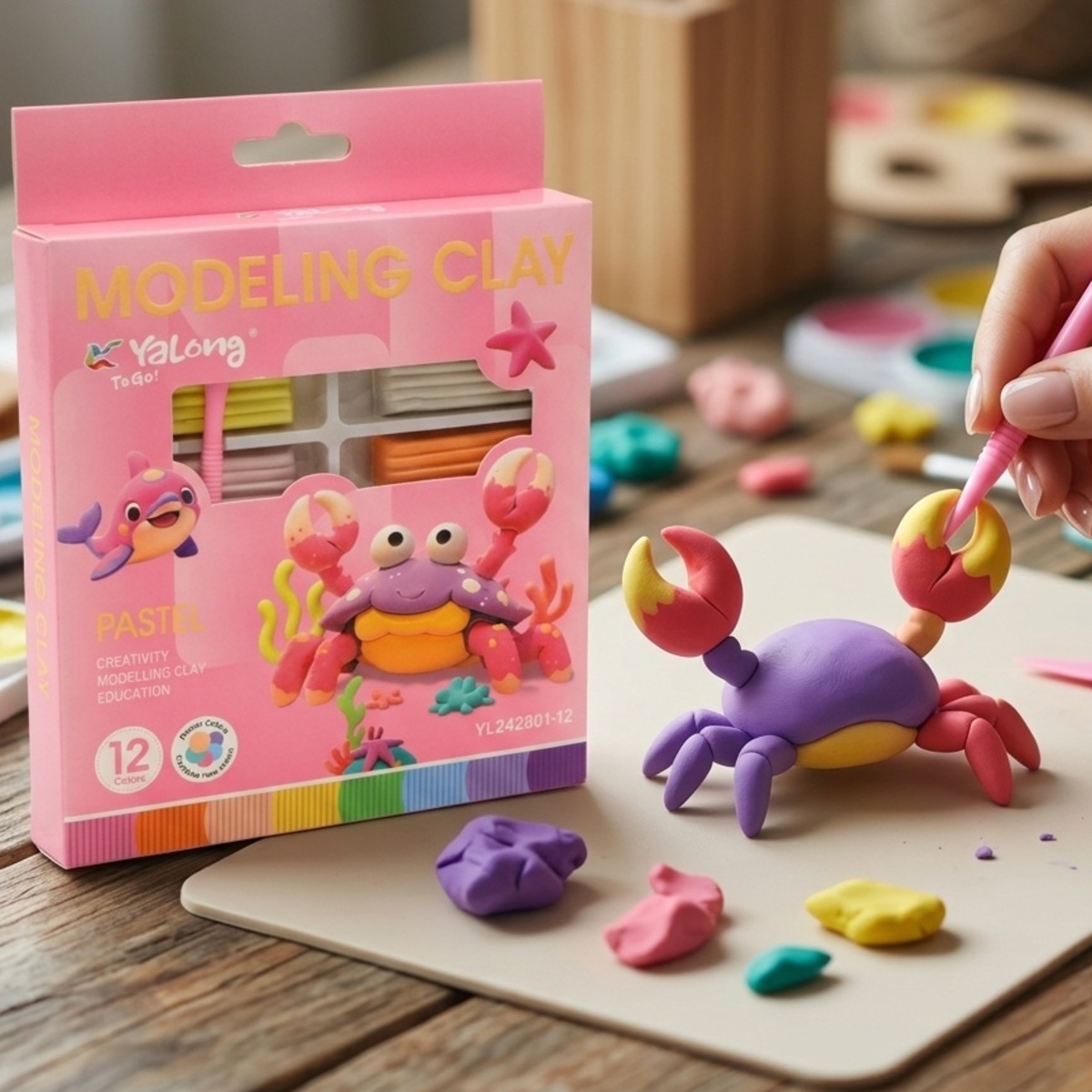 Yalong Modeling Clay 12 Colors Pastel