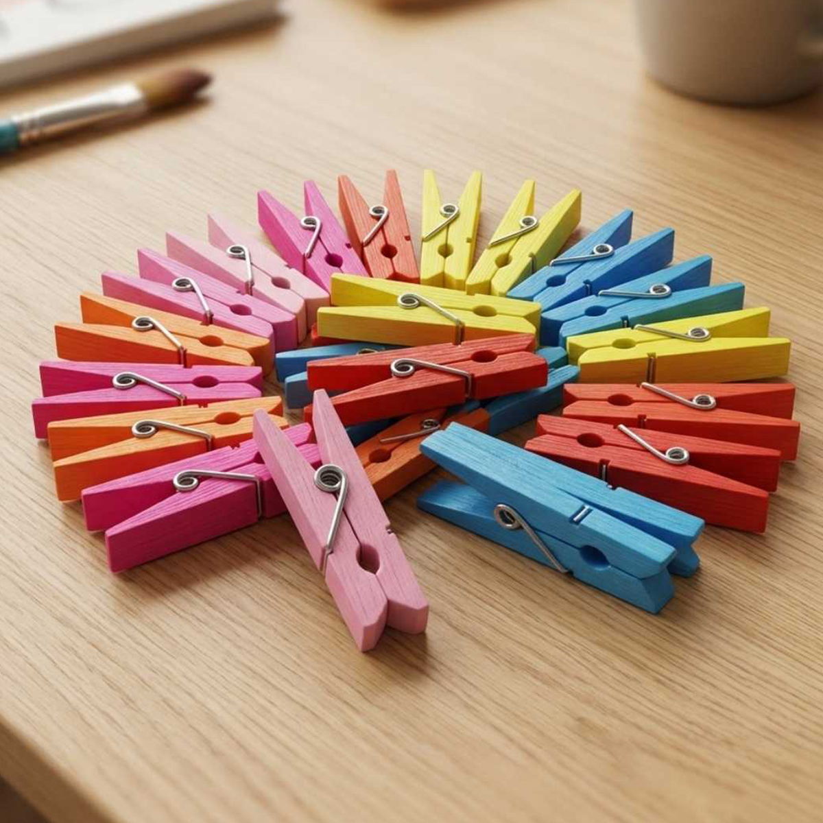 Foskola Arts & Crafts Clothespins Colorful