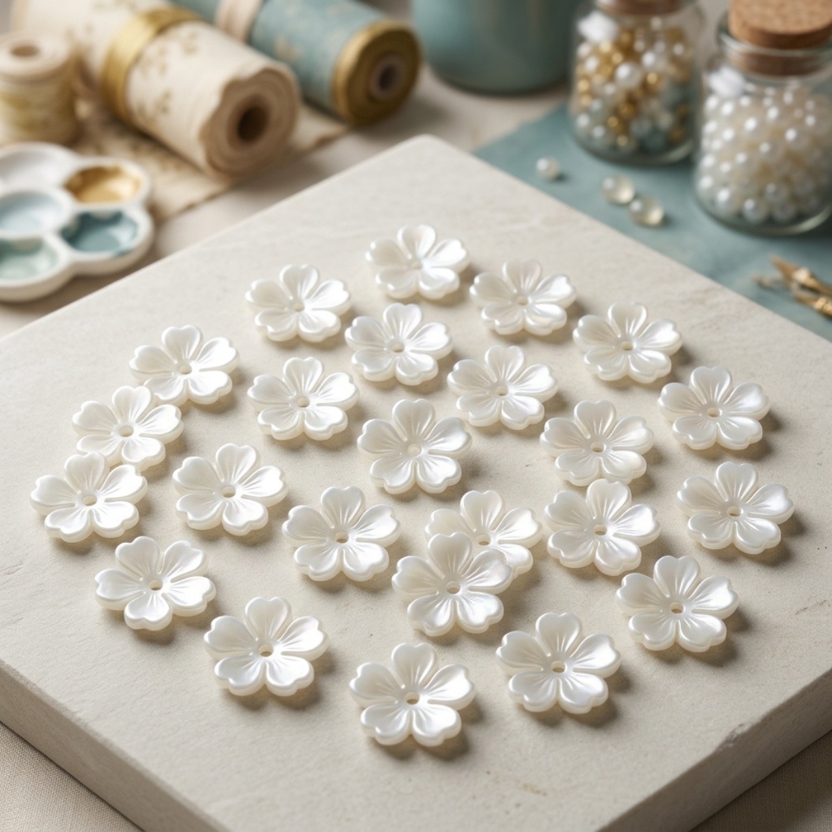 Foskola Arts & Crafts Pearl Flower Embellishments
